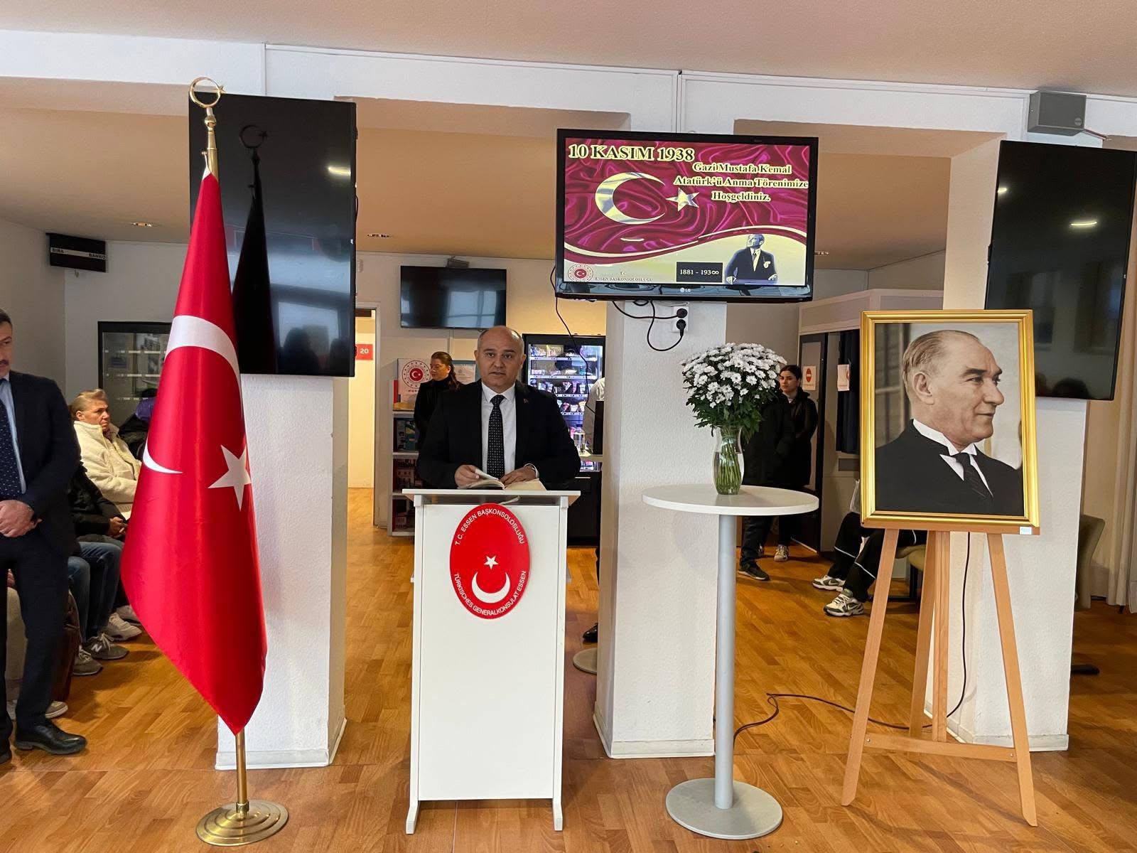 TÜRKİYE CUMHURİYETİ ESSEN BAŞKONSOLOSLUĞU’NDA ATATÜRK, VEFATININ 87. YILDÖNÜMÜNDE ANILDI
