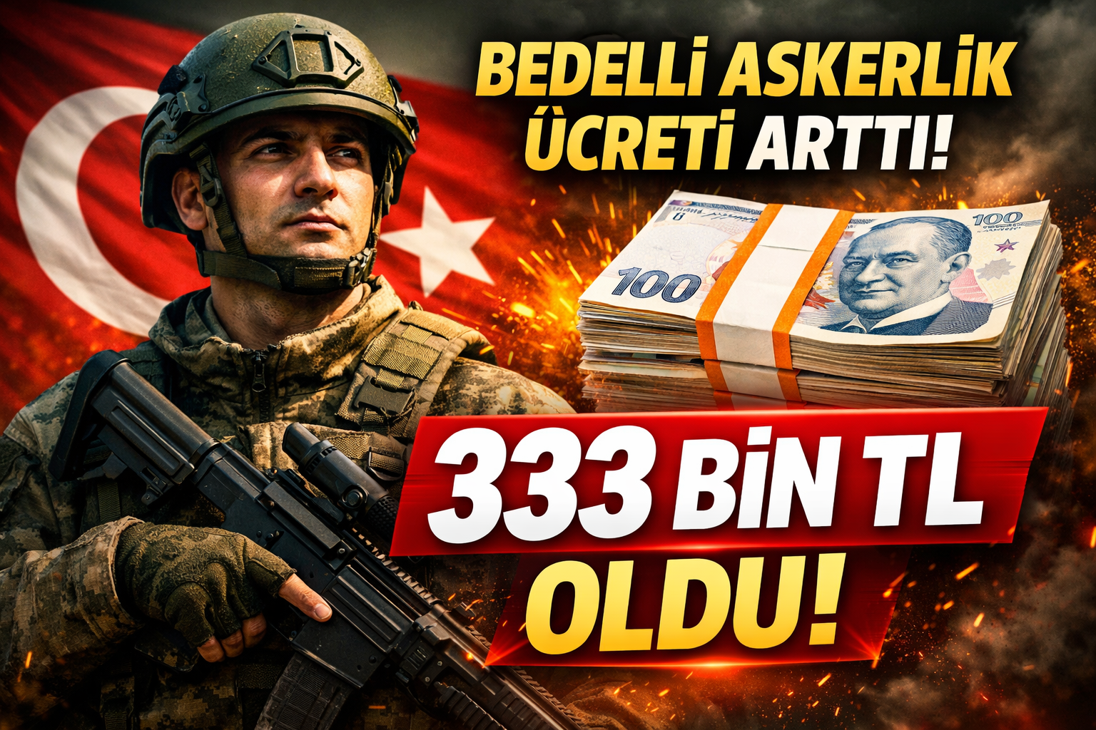 BEDELLİ ASKERLİK ÜCRETİNE ZAM: 333 BİN TL’Yİ AŞTI