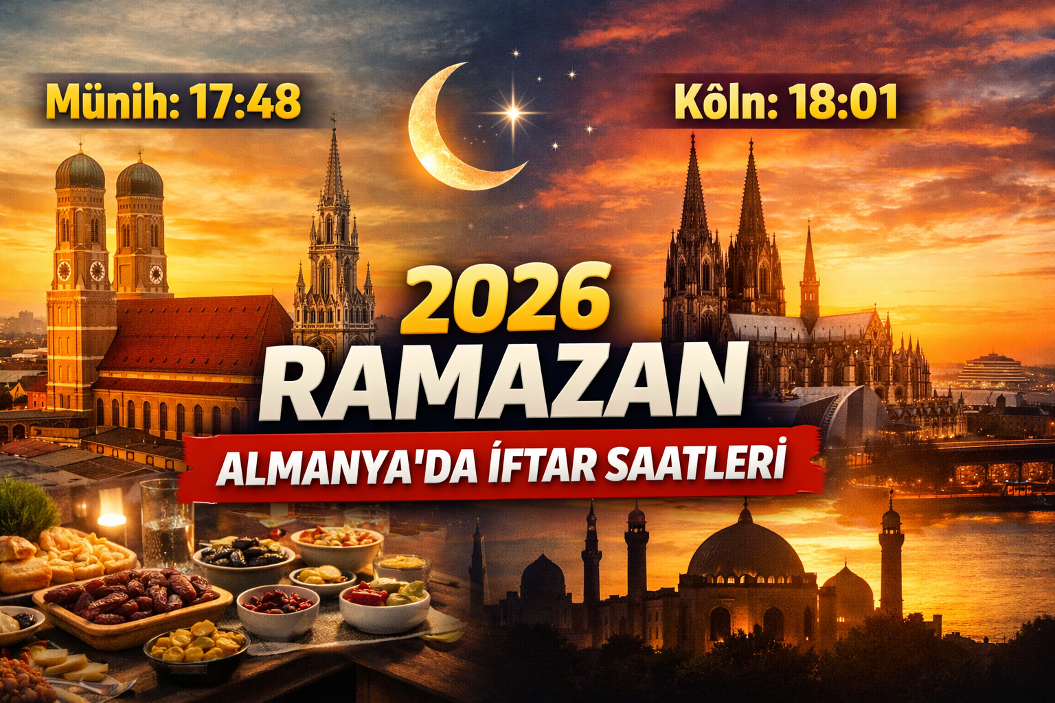 2026 Ramazan: Almanya’da En Erken ve En Geç İftar Saatleri Açıklandı